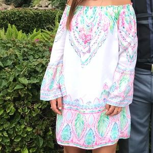 LILY PULITZER long sleeve strapless dress